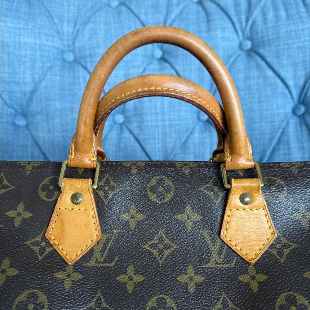 Louis Vuitton Speedy 30 Monogram Canvas Bag Brown LV Authentic - Picture 5 of 16